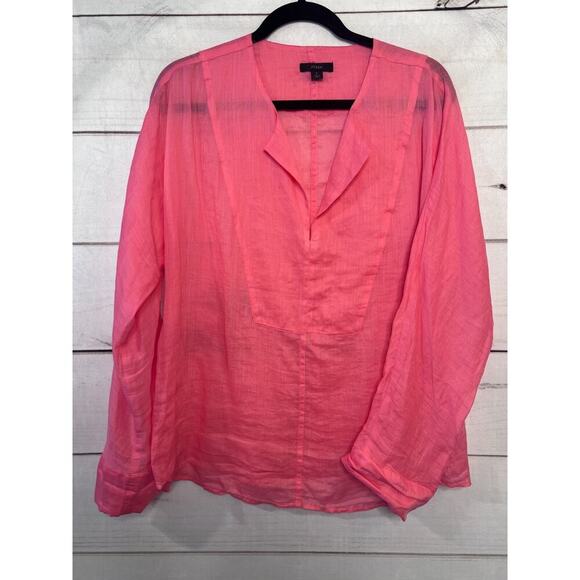 EUC J CREW Long-Sleeve Tunic size L Pink Lightweight - Picture 1 of 5